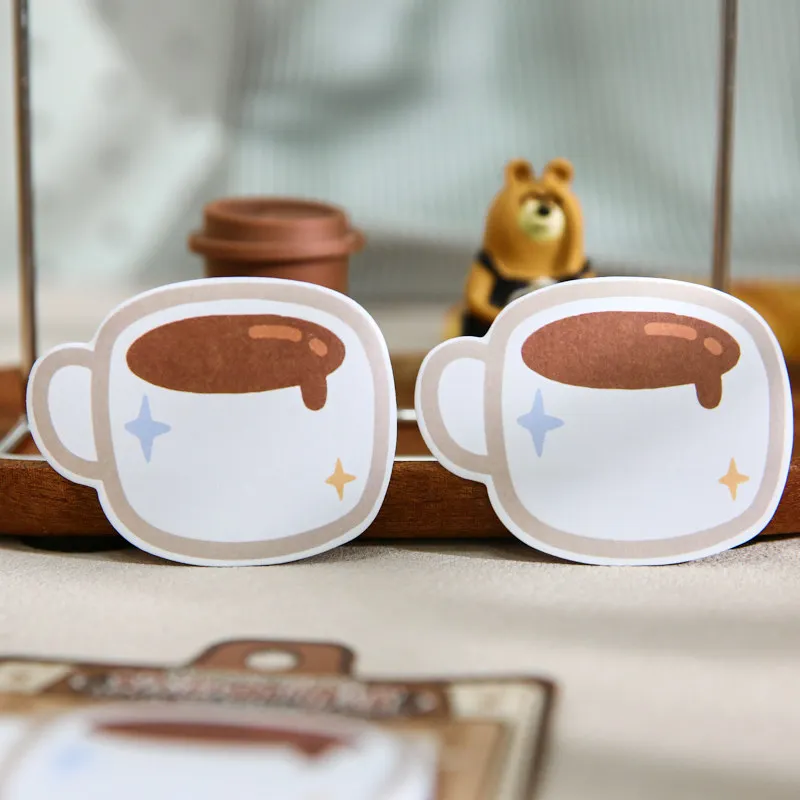 Mr Paper Combination N times with stickers Milk Bubble Cafe Series Retro Convenience Sticker Message Index Sticker Memo Paper