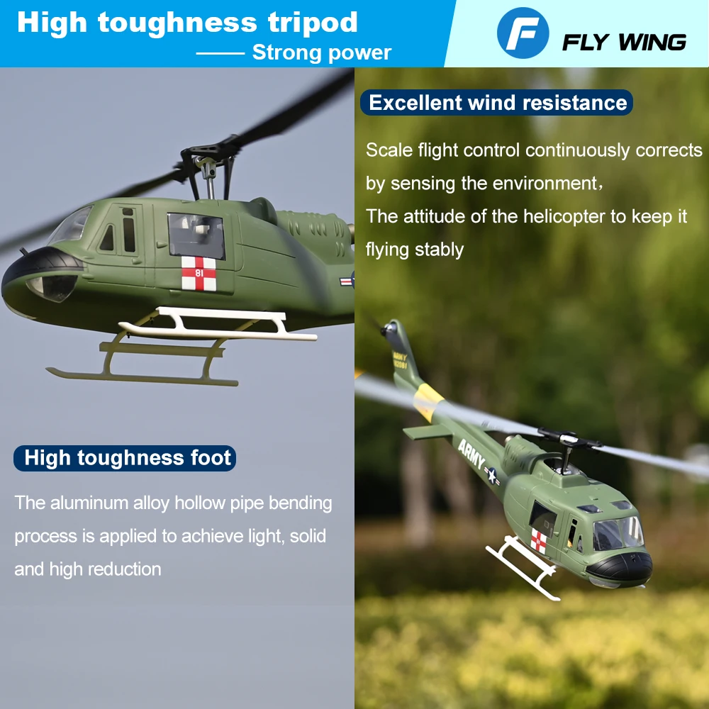 FLY WING UH-1 V3 RC Helicopter V3 Upgrade Version 6CH UH1 Huey GPS Altitude Hold RC Scale Helicopter H1 Flight Control System