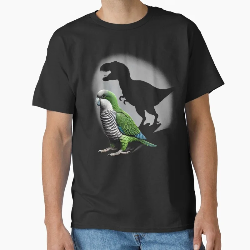 

Screaming Quaker Parrot Bird Memes Funny Dinosaur Gift T shirt for man Large size Tops Funny parrot Graphic Printed clothes
