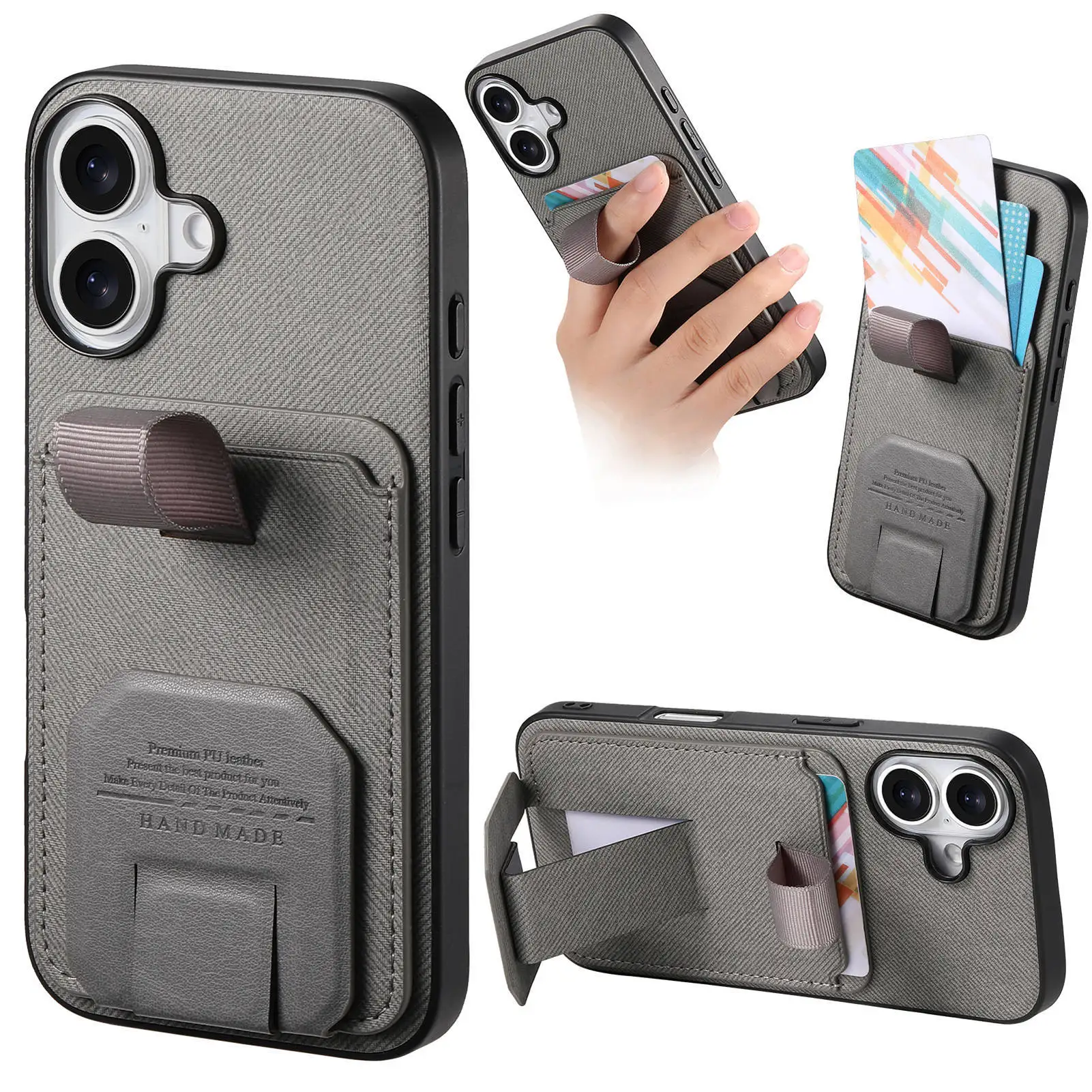 حافظة معصمه لهاتف هواوي ميت 70 برو بلس اير P80 P70 نوفا 14 الترا 13 قماش 1 فتحة للبطاقات 2 طرق غطاء قابل للتعديل