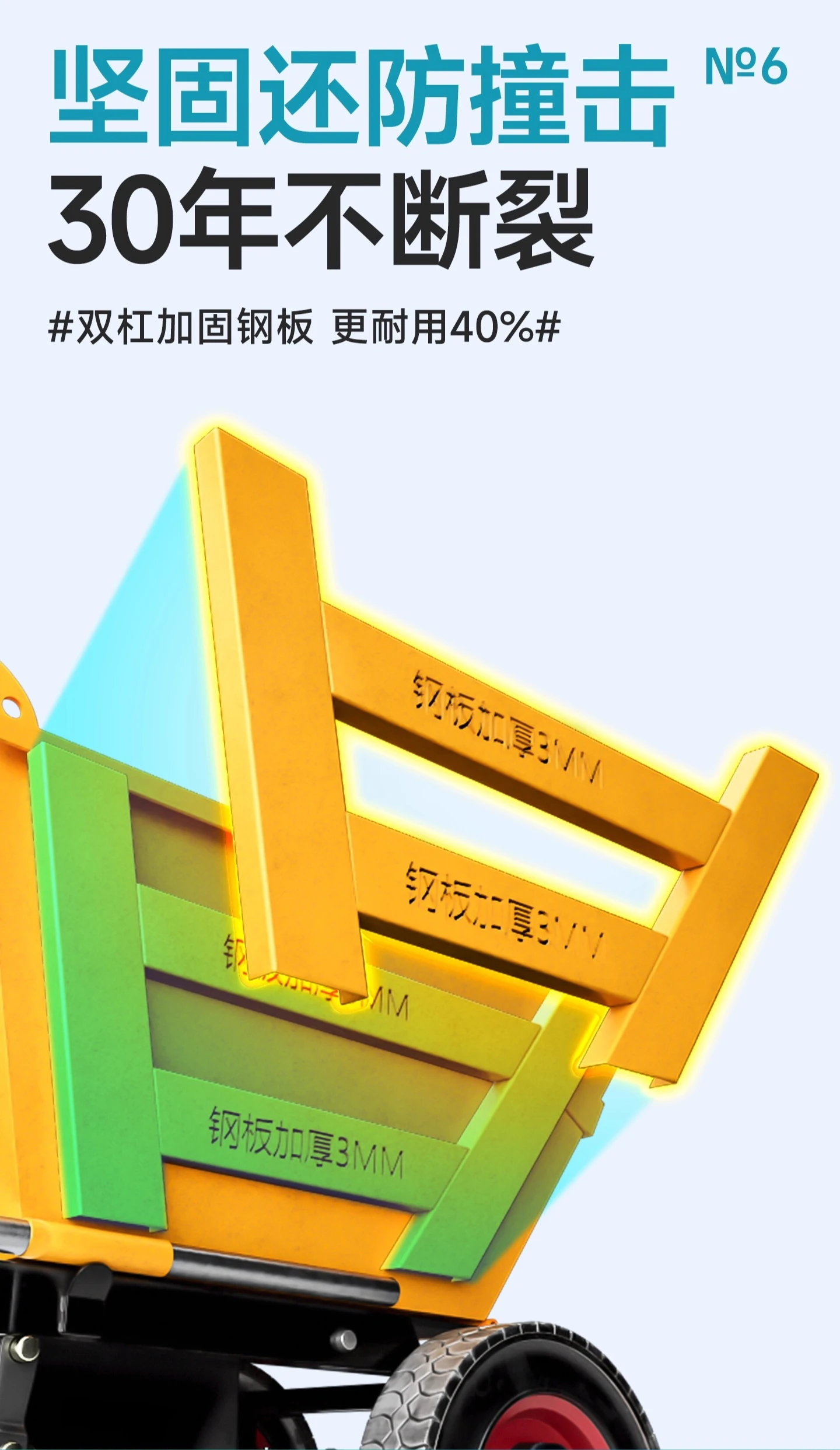 عربة كهربائية لموقع البناء، شاحنة قلابة باللون الرمادي #6