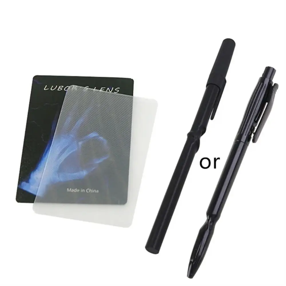 Magic Tricks Lubors Lens Magic Props Twisted Pen Card Perspective Distortion Gimmick Porp Mentalism Perspective Card Magic