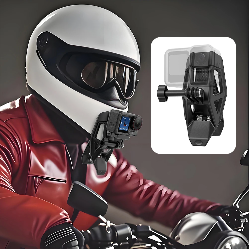 Gripper Mount Helmet Clamp Mount Motorcycle Helmet Chin Bracket for DJI Osmo Action 5 Pro 4 3 for Insta 360 X5 X4 Accessories