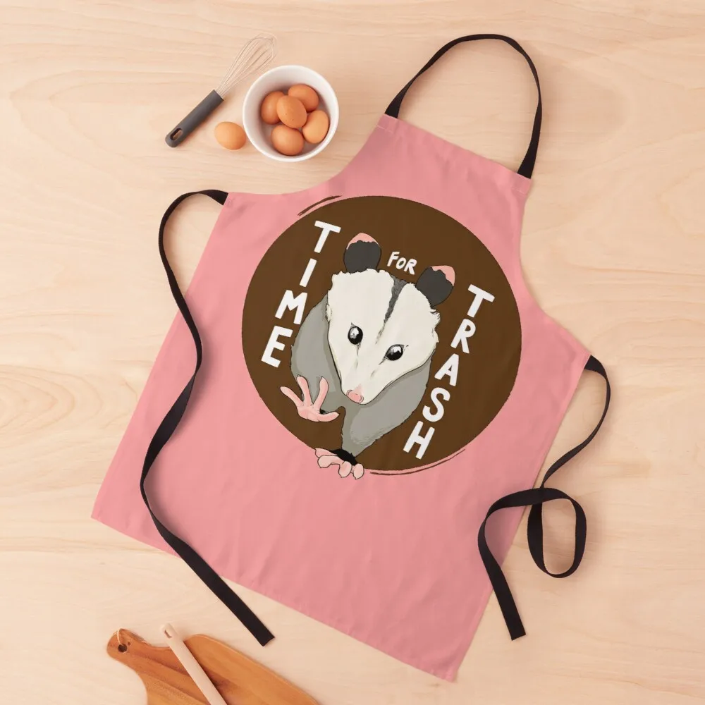 Time for Trash Opossum Apron waterproof aprons woman