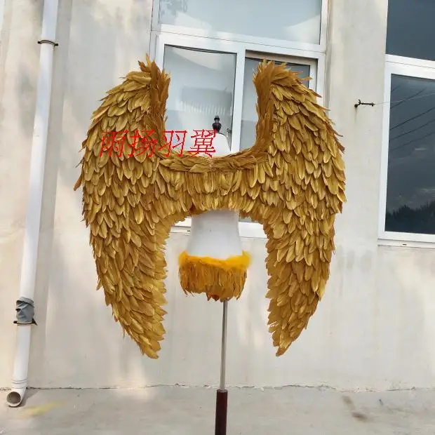 Enfants adultes CosPlay fête hirondelle ange doré plume ailes d'oiseau accessoire enfants Halloween fête de noël