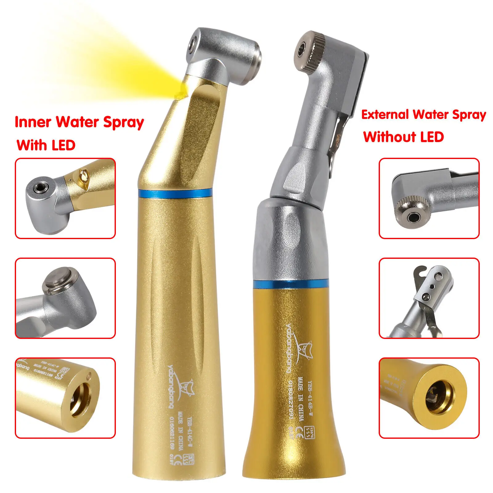 

Dental Slow Low Speed E-type Inner/External Water Spary Contra Angle Handpiece LED E-generator/No Led For NSK Kavo