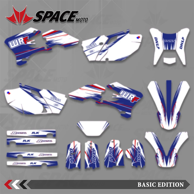 SPACE Full Graphics Decals Stickers Kits for WRF250 WRF450 WRF 250 WRF 450 2003 204 2005 2006 Number Name Custom