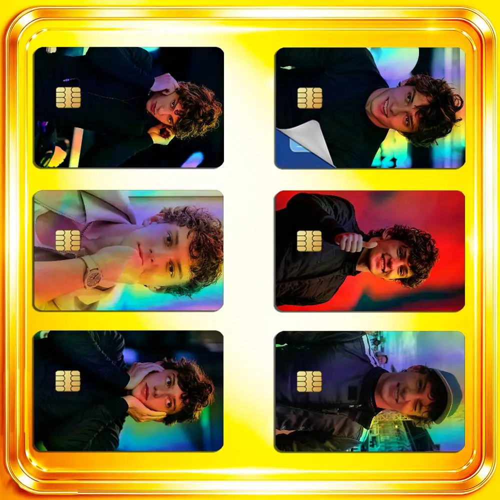 For Andrea Kimi Antonelli Credit Bank Sticker ID Access Card Cover Skin Rainbow Color Laser Stickers Film