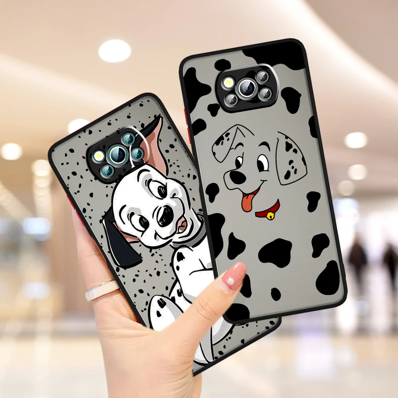 Design101 Spotted Dog Cartoon Frosted Translucent For Xiaomi Mi Poco X5 X4 X3 M6 M5S M5 M4 M3 F5 F4 F3 F6 Pro 5G Soft