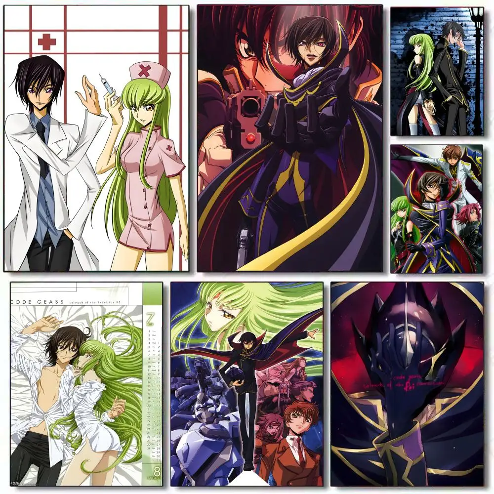 C-Code G-Geass Zero Anime Poster HD Art Sticky Wall Wasserdicht Zuhause Wohnzimmer Schlafzimmer Bar