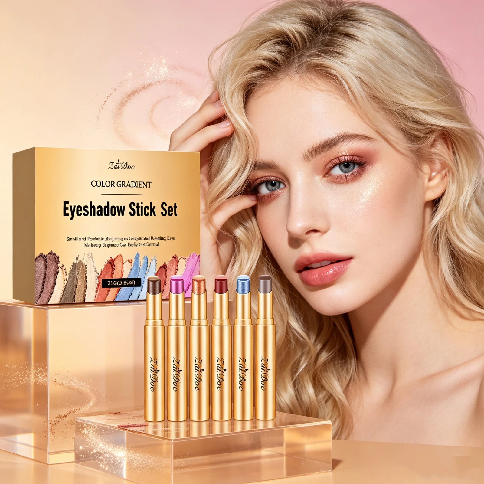 Multi‑Tone Eyeshadow Stick Set Smooth Shimmer Glitter Shades Effortless Blending Eye‑Makeup Long‑Lasting Cream Eye‑Color Pen Kit
