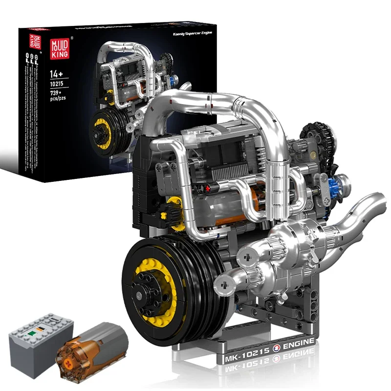 

739PCS Koeing Supercar Engine Building Blocks Model Mould King Technical Motorized Simulation Bricks Toys Kit Gifts For Holiday