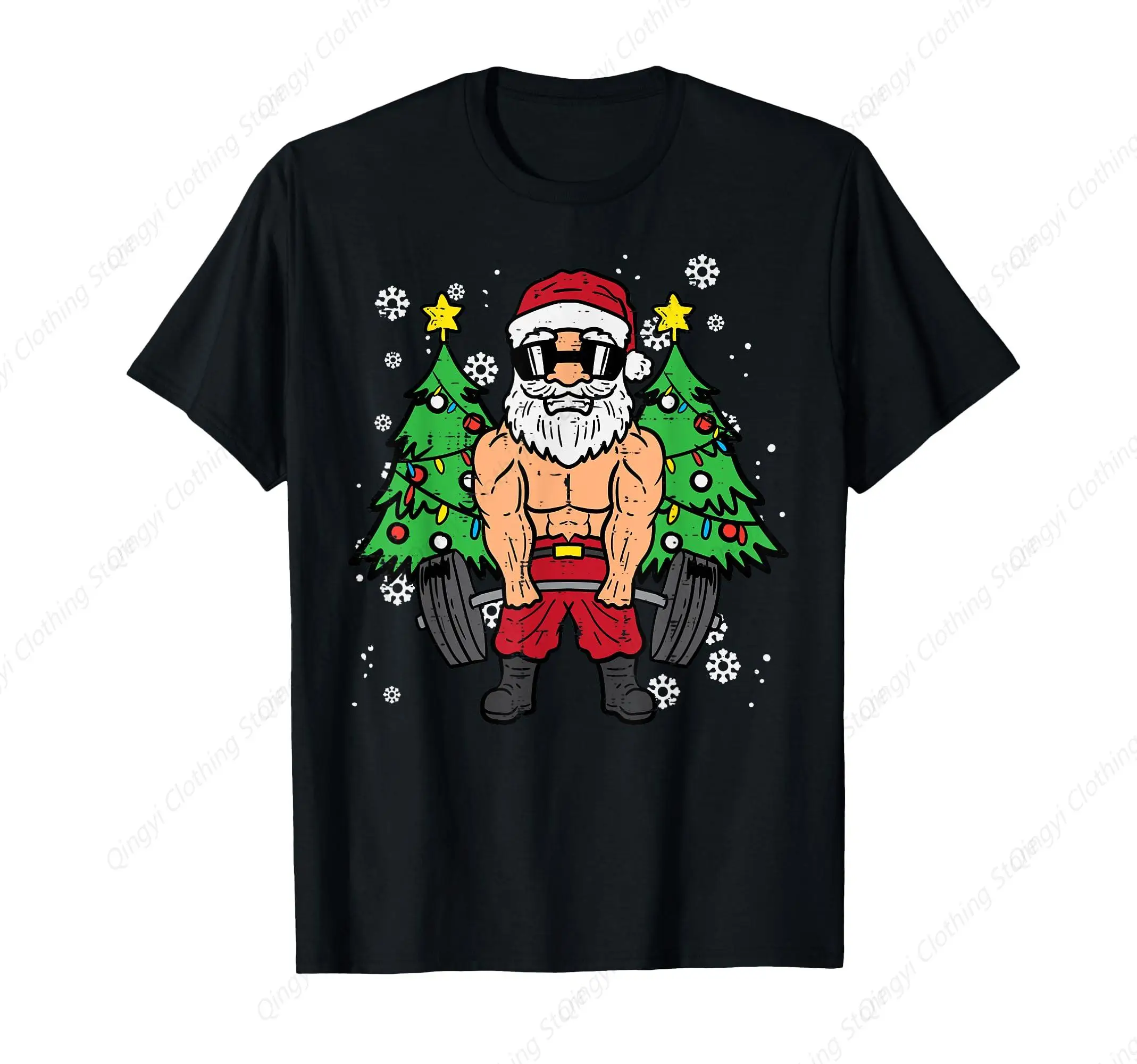 

Christmas Santa Deadlift Xmas Weightlift Gym Men Women T-Shirt