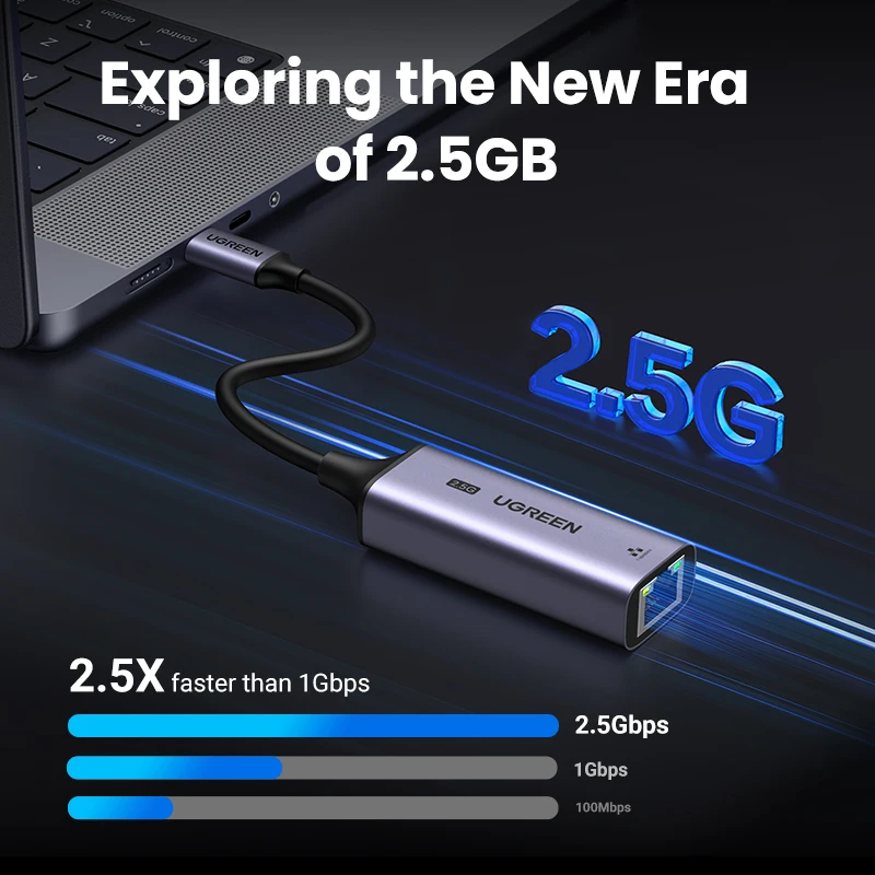 Imagem -03 - Ugreen-usb Adaptador Ethernet Adaptador Internet 2.5g 2500mbps Usb 3.0 Placa de Rede para Laptop pc Nas Servidor Windows Mac os Usb-a c