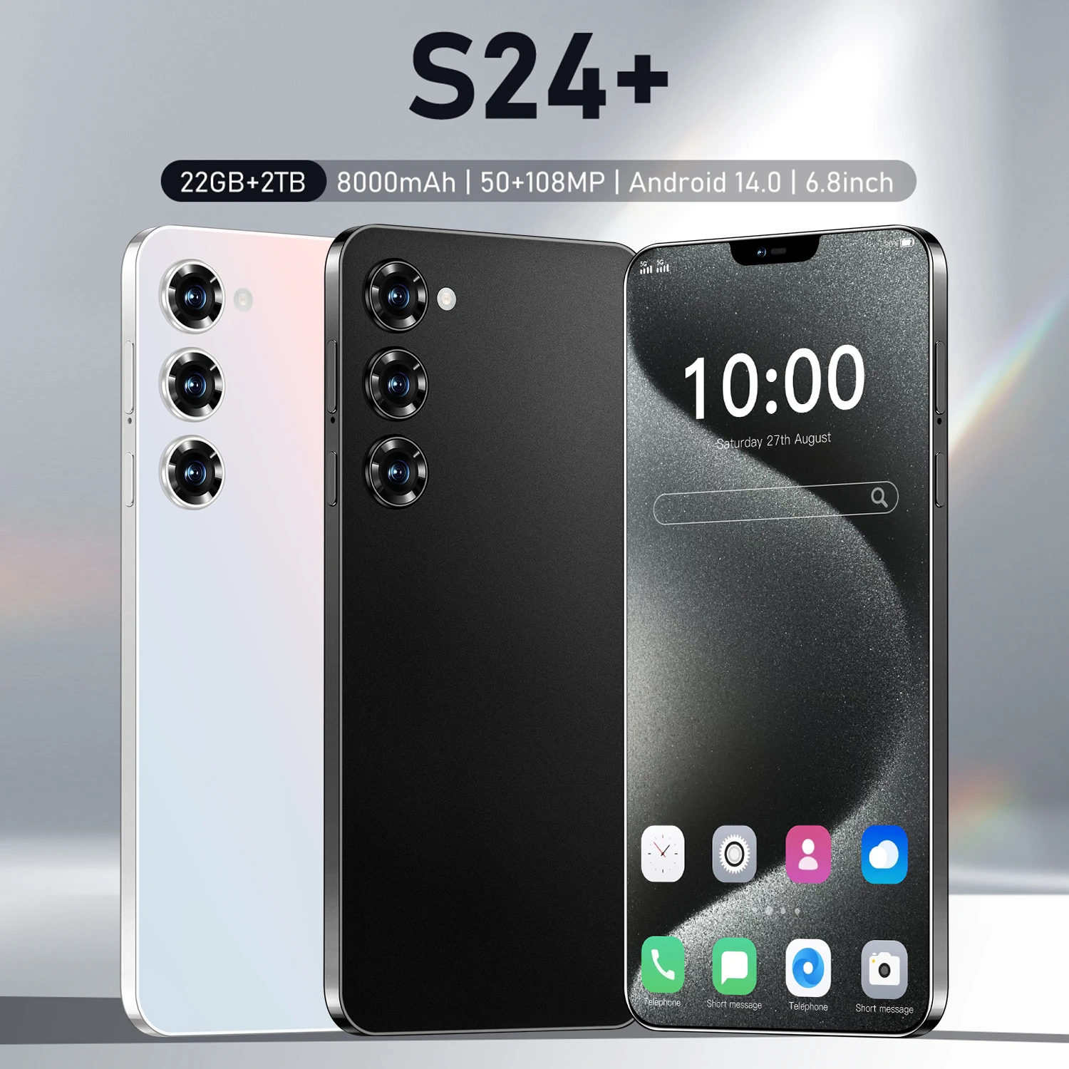 

Global Version S24+ Smartphone 5G 6.8 Inch Dimensity 9300 108MP Camera 8000Mah Android Phone Unlocked Celulares Cell Phones