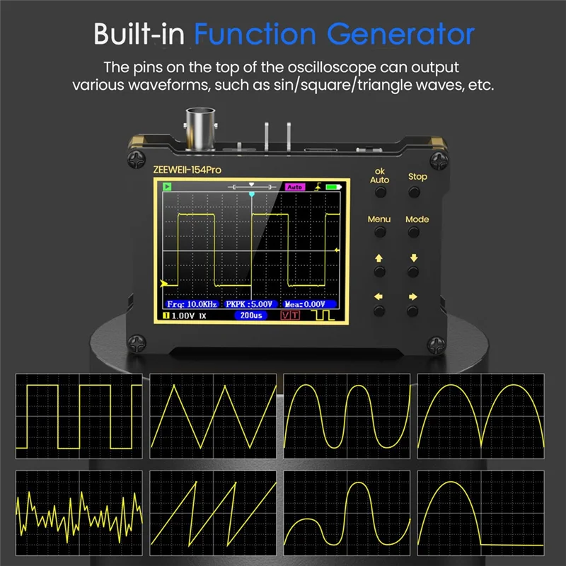 ABKL-Handheld Digital Oscilloscope Built-In Function Generator,40Msa/S Sampling Rate,18Mhz Bandwidth,Supports PWM,Persistence Du