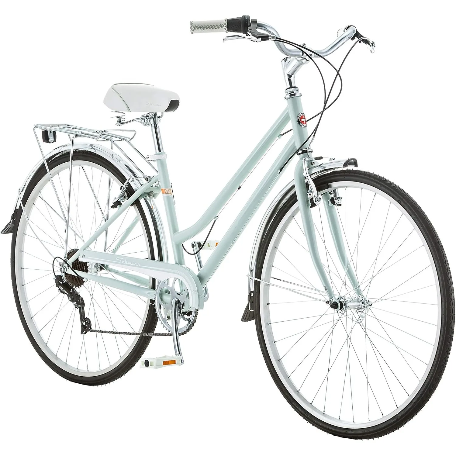 

Schwinn Wayfarer Adult Hybrid Bike, Step-Over or Step-Through Frame Options, 7-Speed Drivetrain, Rear Rack, 700C Wheels