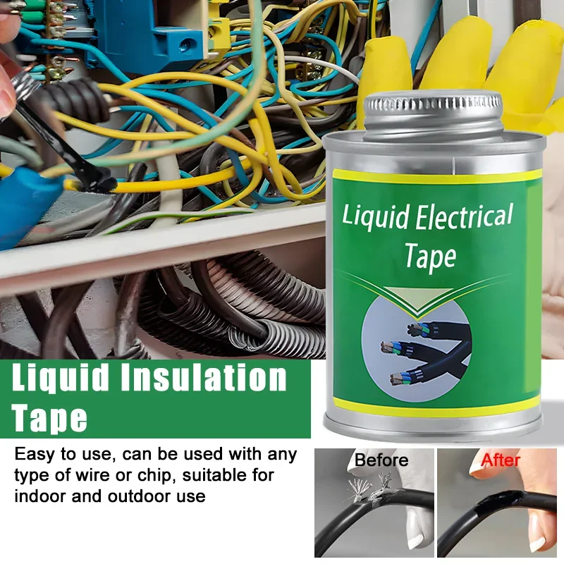 30/50/150ml Liquid Electrical Tape Insulating Tape Repair Rubber Electrical Wire Cable Liquid Insulation Paste Sealant Fix Line