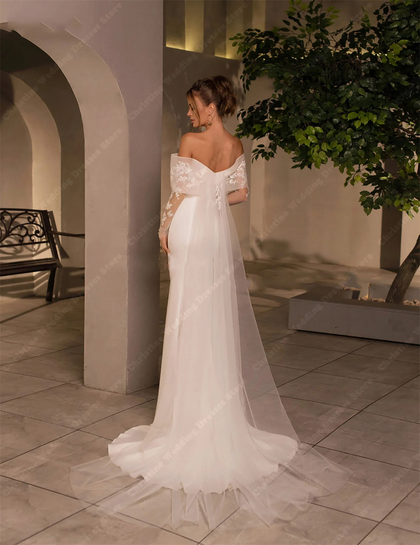 Robes de mariée sirène dos nu pour femmes, appliques en dentelle formelle, robe de soirée sur la plage, nouveau blanc, patients, quelle que soit la fibre initiée