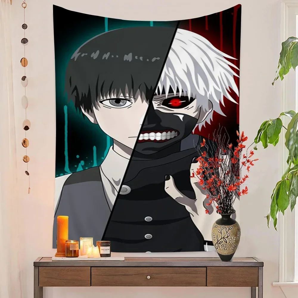 Tokyo Ghoul Trendy Anime Cartoon Tapestry Bohemian Wall Tapestries Mandala Wall Hanging Sheets