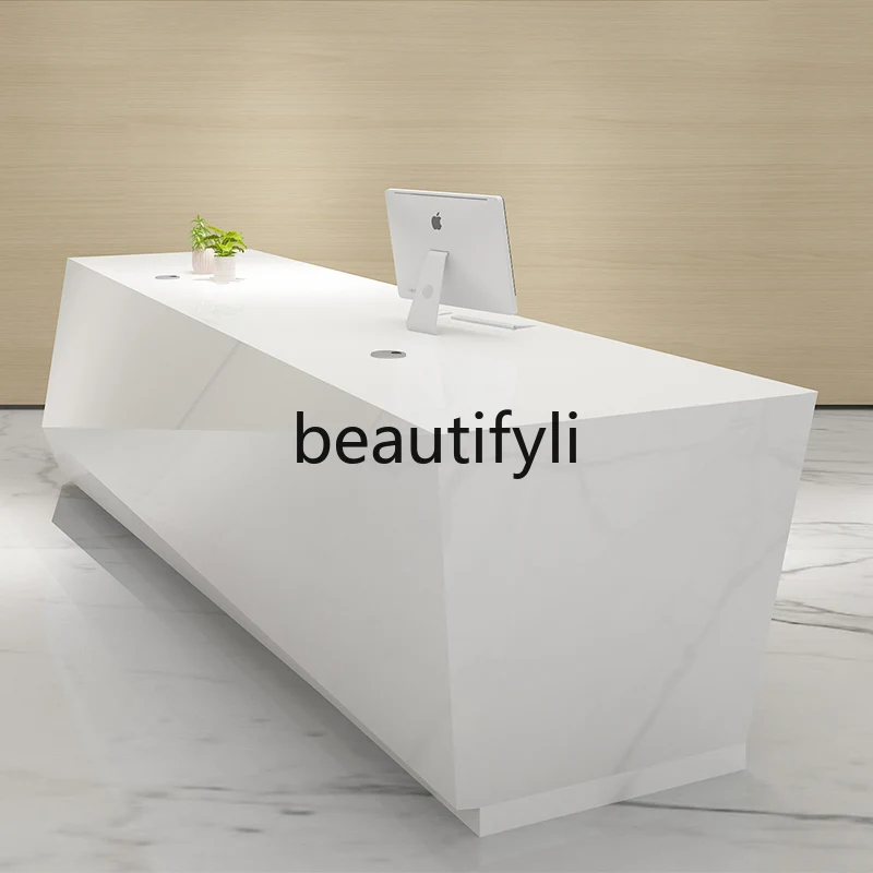 페인트 프런트 데스크 플랫 리셉션 데스크 체크아웃 페이지 웰컴 특수형 서비스 정보 데스크