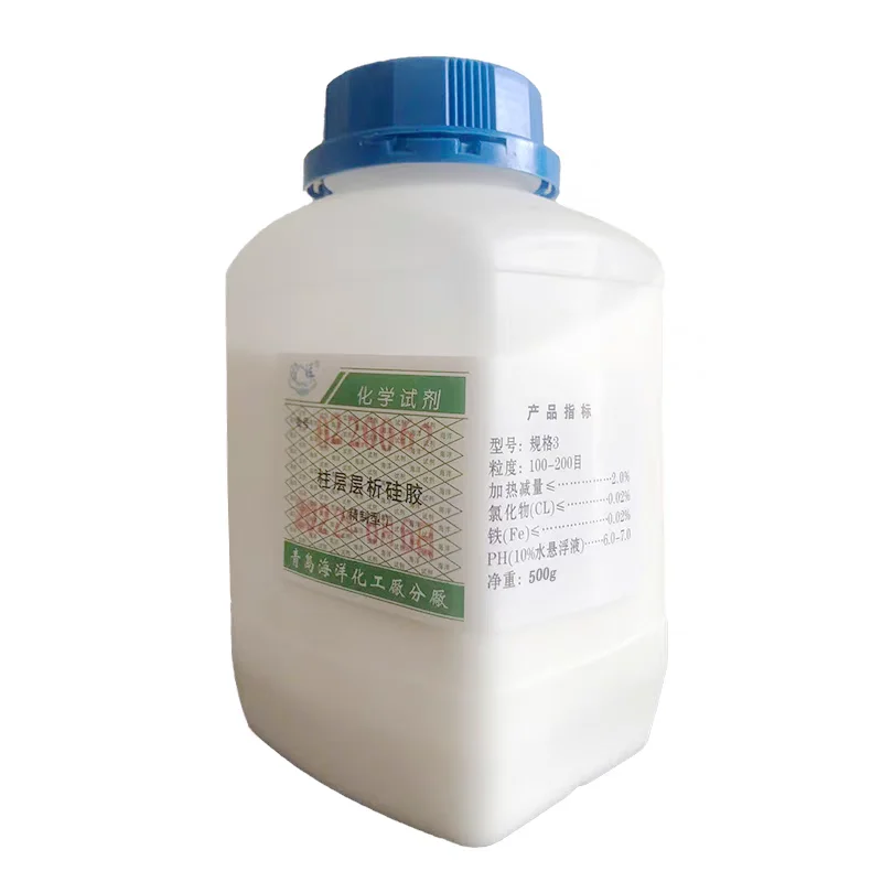 HAIYANG Column chromatography silica gel, Particle size 100-1200 meshs, Silicone gel for column chromatography, 500g/bottle, A80