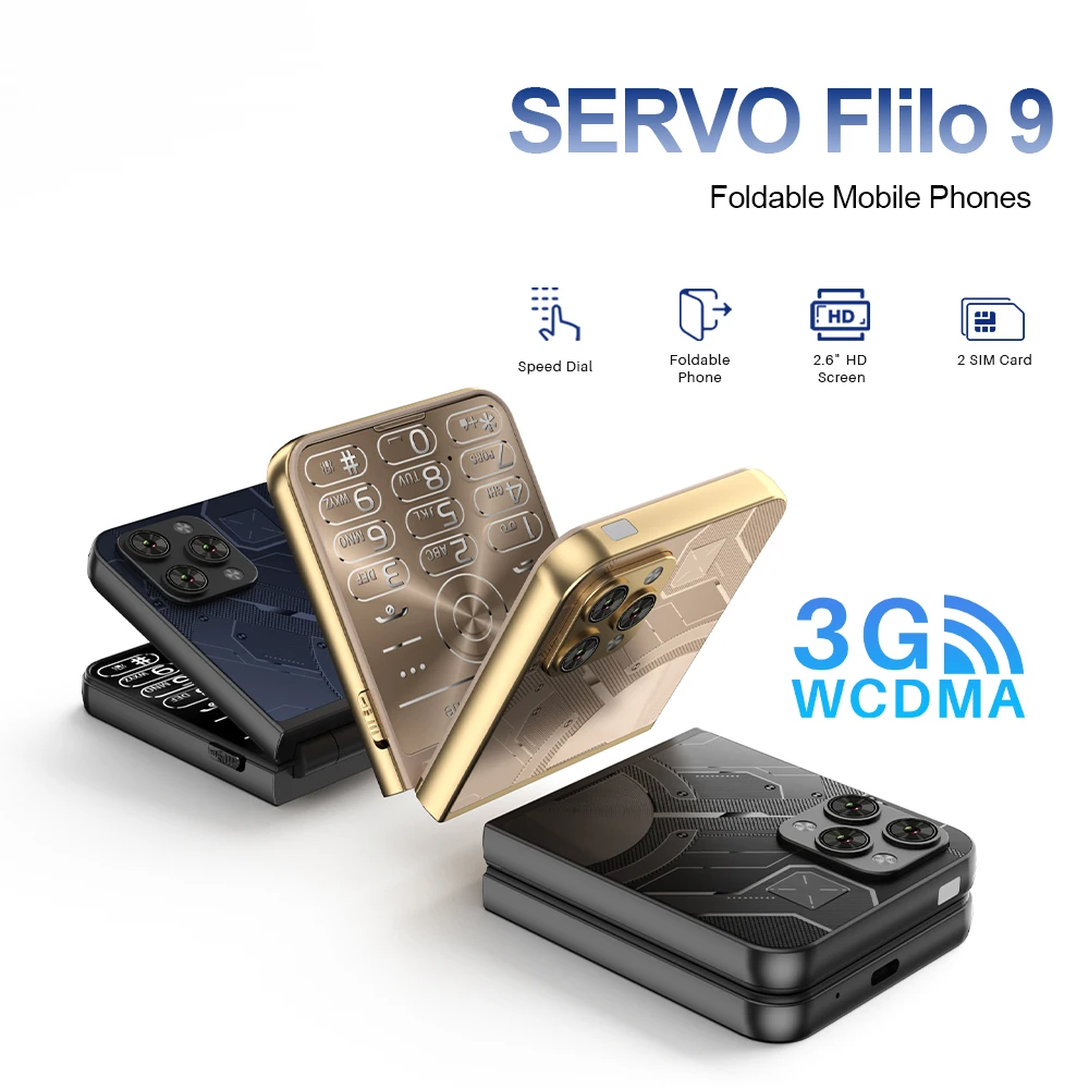 HEIßER 2025 NEUE Flilo 9 3G Klapp Handy Dual SIM Geschwindigkeit Zifferblatt Anruf Aufnahme Blacklist Taschenlampe 2G Taste faltbare Handy