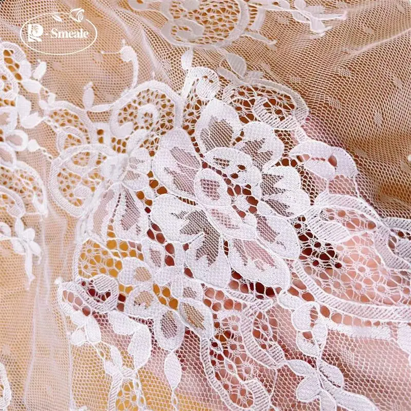 Weicher Baumwoll-Jacquard-Spitzenstoff, Unterwäsche, Vorhänge, Tischdecken, Dünner Spitzenstoff Hohe Qualität 2025. Stoffe zum Nähen – Detail 3
