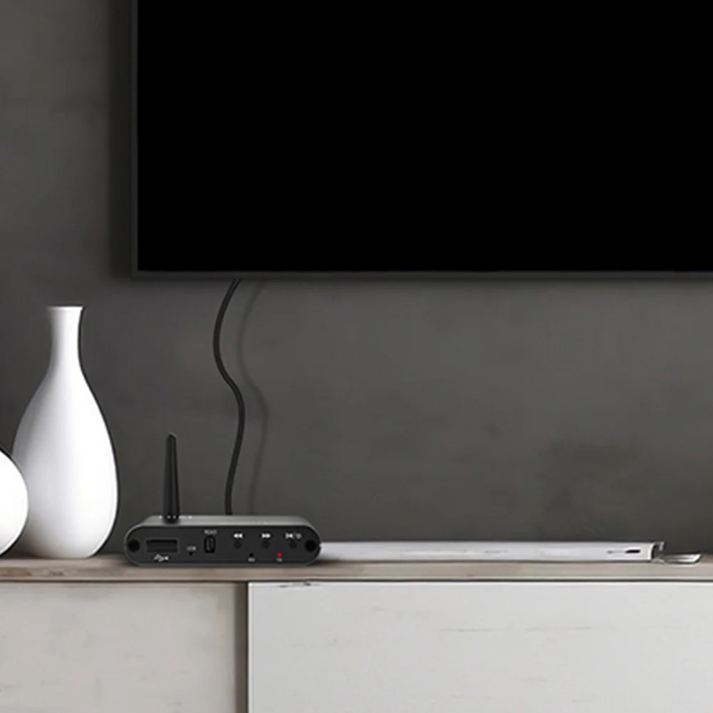 ใช้งานร่วมกับบลูทูธ 5.4 เครื่องรับสเตอริโอไร้สายเครื่องส่งสัญญาณ 3.5 มม.AUX HiFi BT/U-Disk Play W/รีโมทคอนโทรลสําหรับทีวีโฮมสเตอริโอ