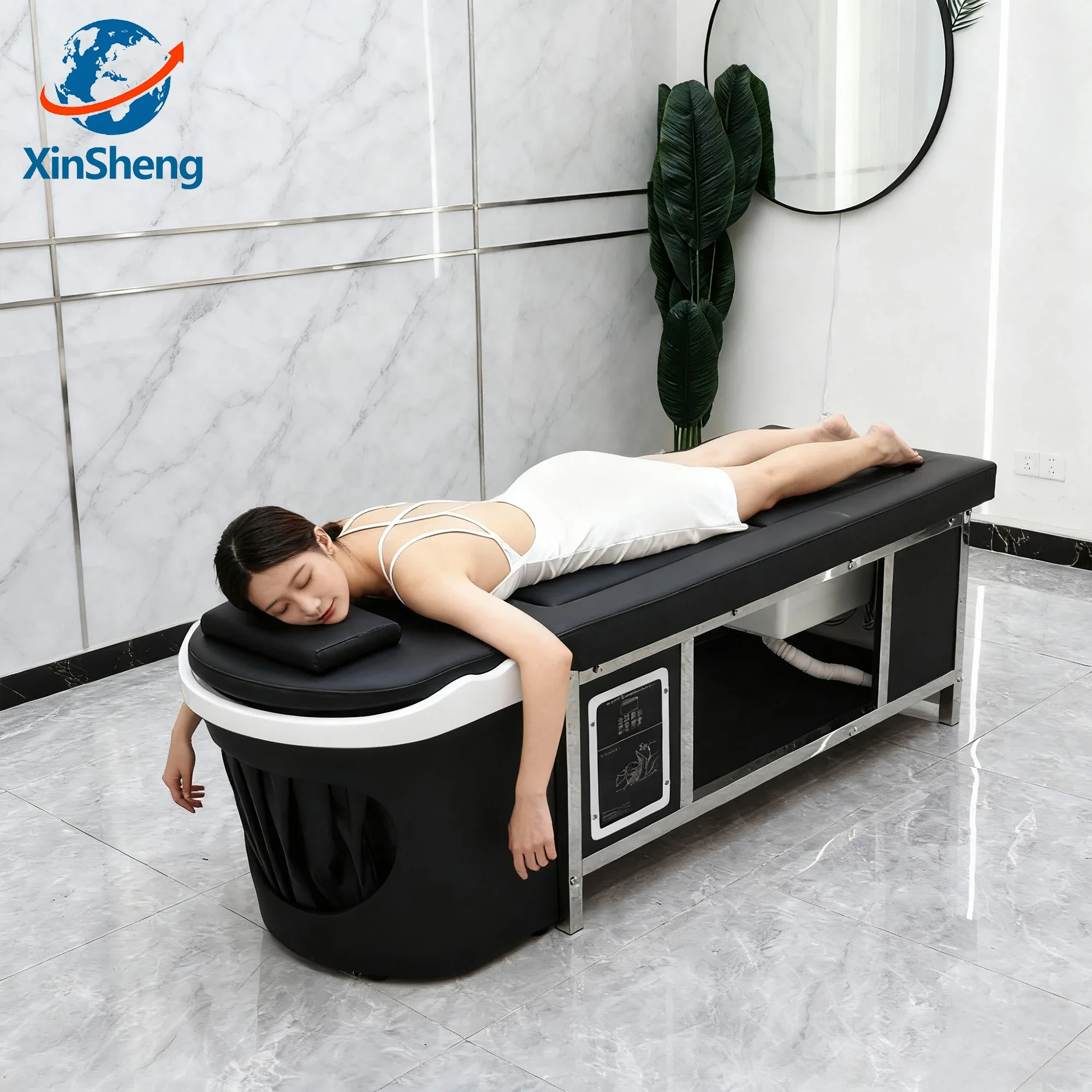 

Head SPA Hair Salon Shampoo Bed with Head Fumigation Machine, Massage Beds Foot Bath Tub, Head Salon Shop Furniture Wholesale