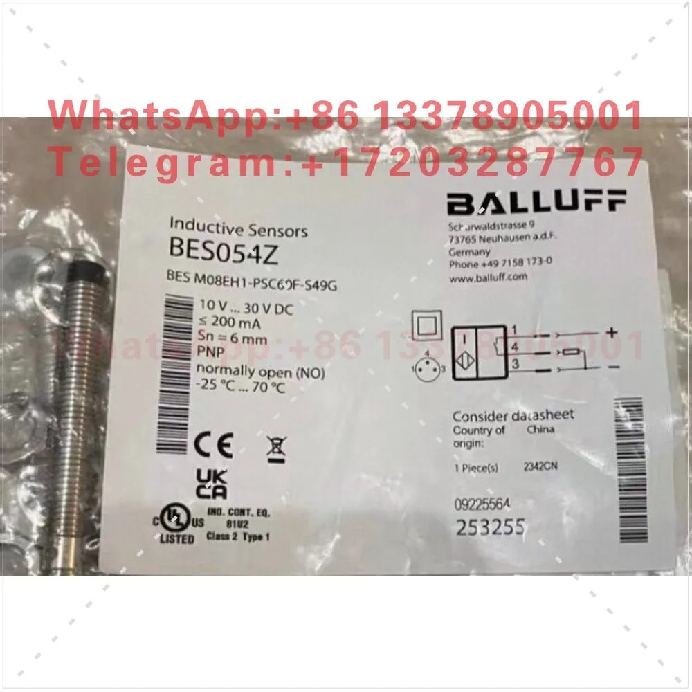 BALLUFF proximity switch, model BES M08EH1-PSC60F-S49G