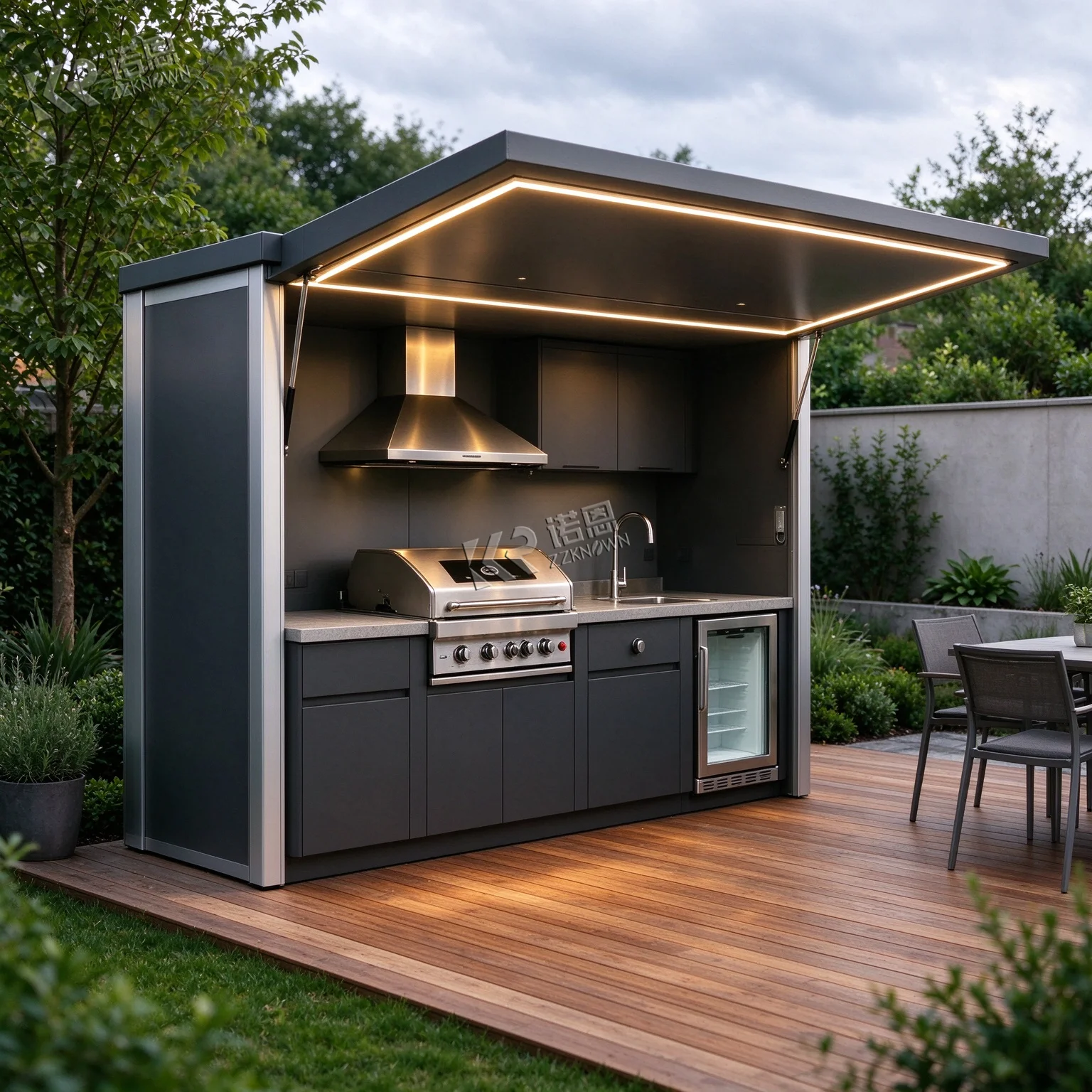 Premium Streamlined Outdoor Kitchen For Rich Pork Rib Barbecuing Outdoor Kitchen