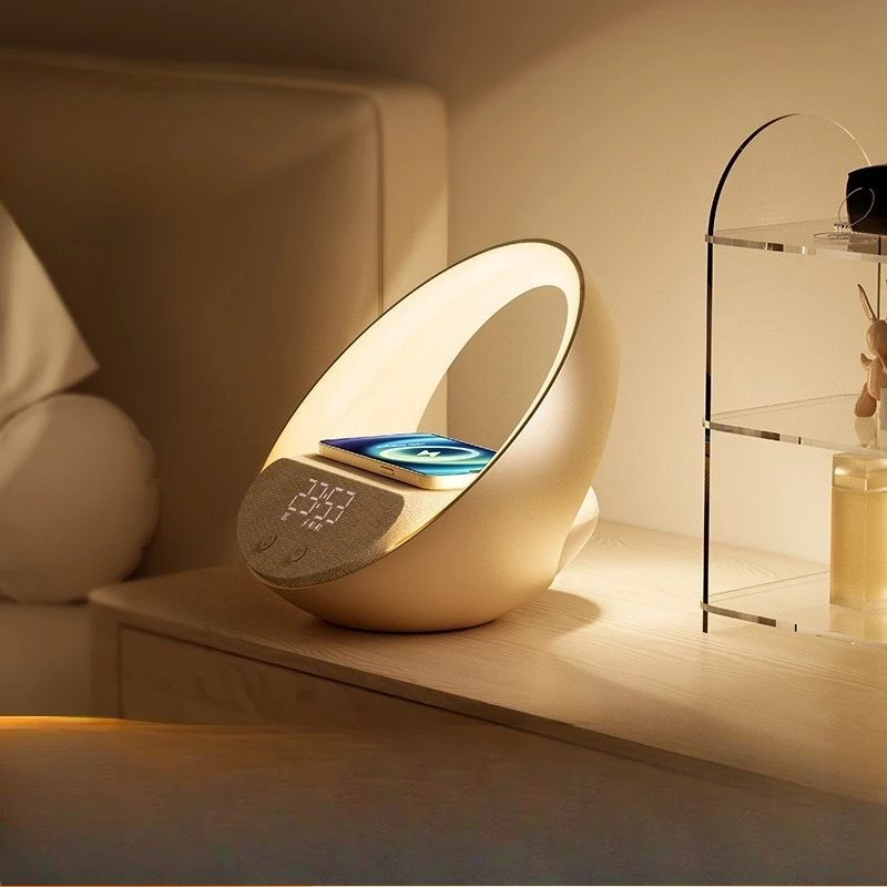 5 in 1 multi-function wireless charging bluetooth audio night light bedside bedroom gift speaker