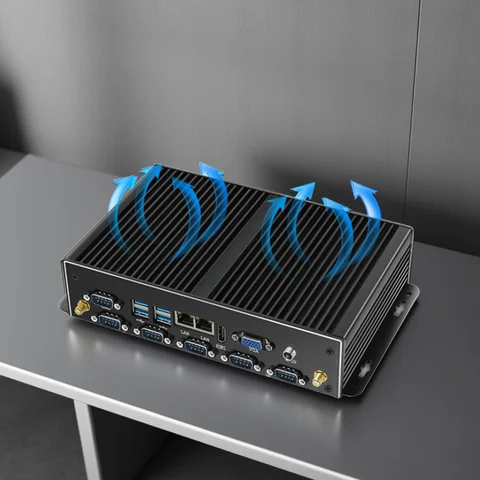 Mini Industrial PC Fanless Dual LAN 6*COM 4G LTE Core i5 4200U i7 4500U J1900 HD WiFi 6*RS232 RS485 Windows 11 Linux Computer