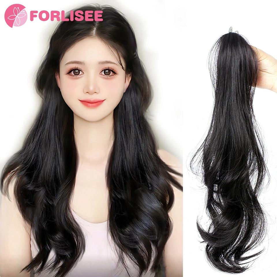 

FORLISEE Synthetic Lop-eared Rabbit Wig Princess Head Double Ponytail Small Grabber Ultra-light Natural Fluffy Ponytail