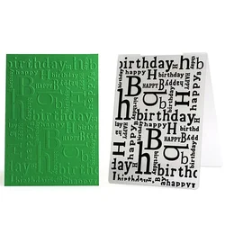 Happy Birthday Embossing Folders DIY Scrapbooking Craft Photo Album Card Plastic Making Templates Greeting Card Decor Supplies