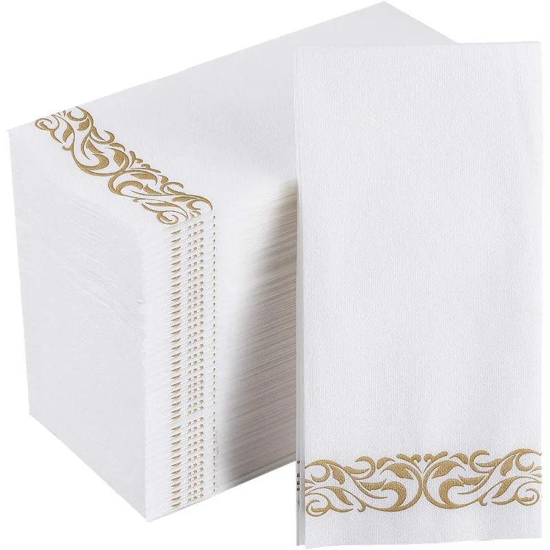 

[200 Pack] Disposable Guest, Soft and Absorbent Paper Hand Towels Durable Decorative Bathroom Hand Napkins