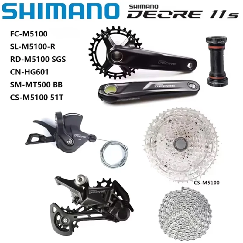パーツ SHIMANO DEORE M5100 TEKTRO FSA mix set SHIMANO Deore M5100 Groupset 1x11S Speed Crankset Shifter Lever