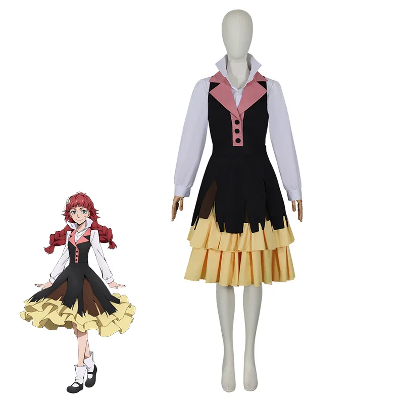 

Anime Lucy Maud Montgomery Cosplay Uniform Double Ponytail Wig Women Gothic Dress Shirt Vest Skirt Outfit Halloween Party Suit
