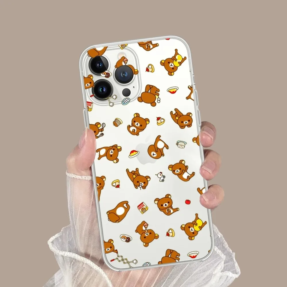 cartoon cute Rilakkuma Phone Case For iPhone15 14 12 13 11 Pro Max XR X XS MAX 15 14 13 Pro 15 plus