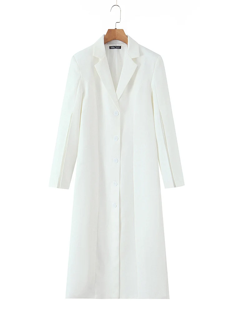 

European style new women's fashion versatile temperament solid color regular cuffs slit irregular suit jacket