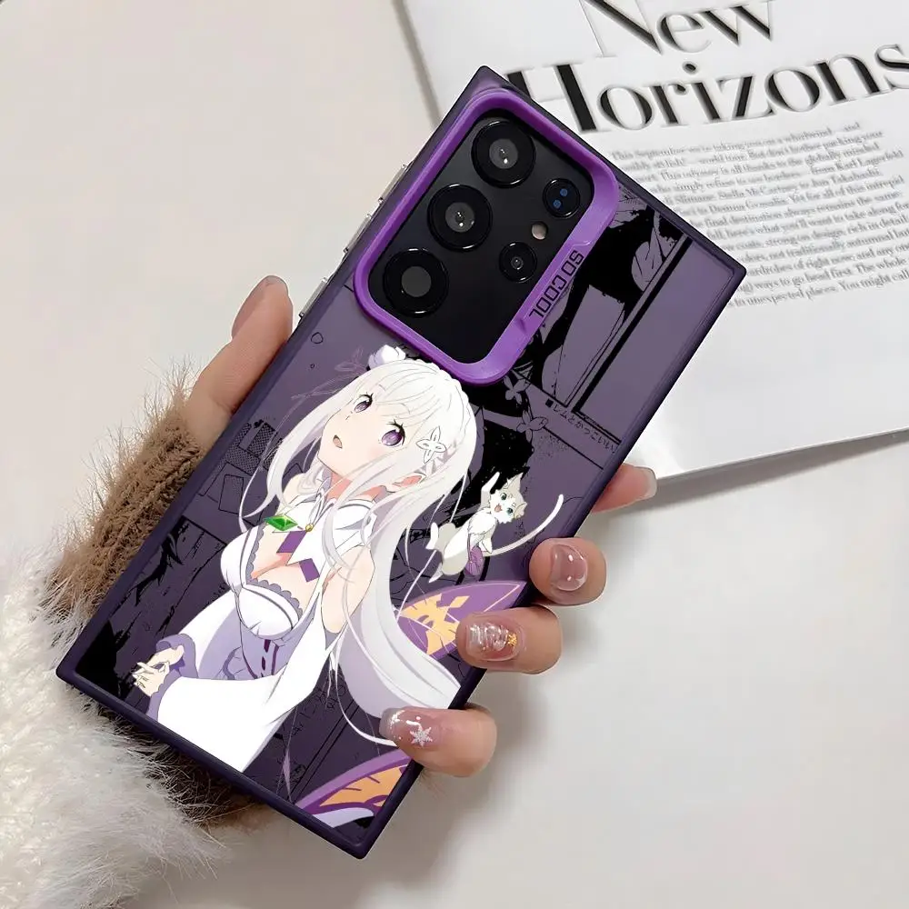 إعادة Z-Zero أنيمي لطيف قضية الهاتف لسامسونج غالاكسي S25 حافة S24 S23 S22 S21 S20 الترا فوندا سيليكون الملونة الفضة جراب هاتف