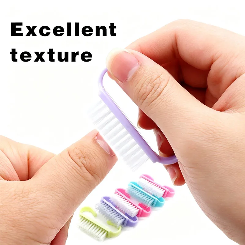 Nuevo 10/20/30 piezas mango con agarre cepillo de uñas limpieza cepillo de mesa para arte de uñas cepillo de polvo para manicura para hombres mujeres ZJS23 5