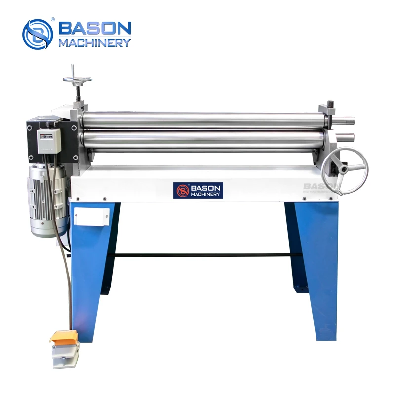 HVAC Duct Machine Electric 3-Roll Plate Bending Machine Foot Pedal Forward & Reverse Control, Improve Continuous Efficiency