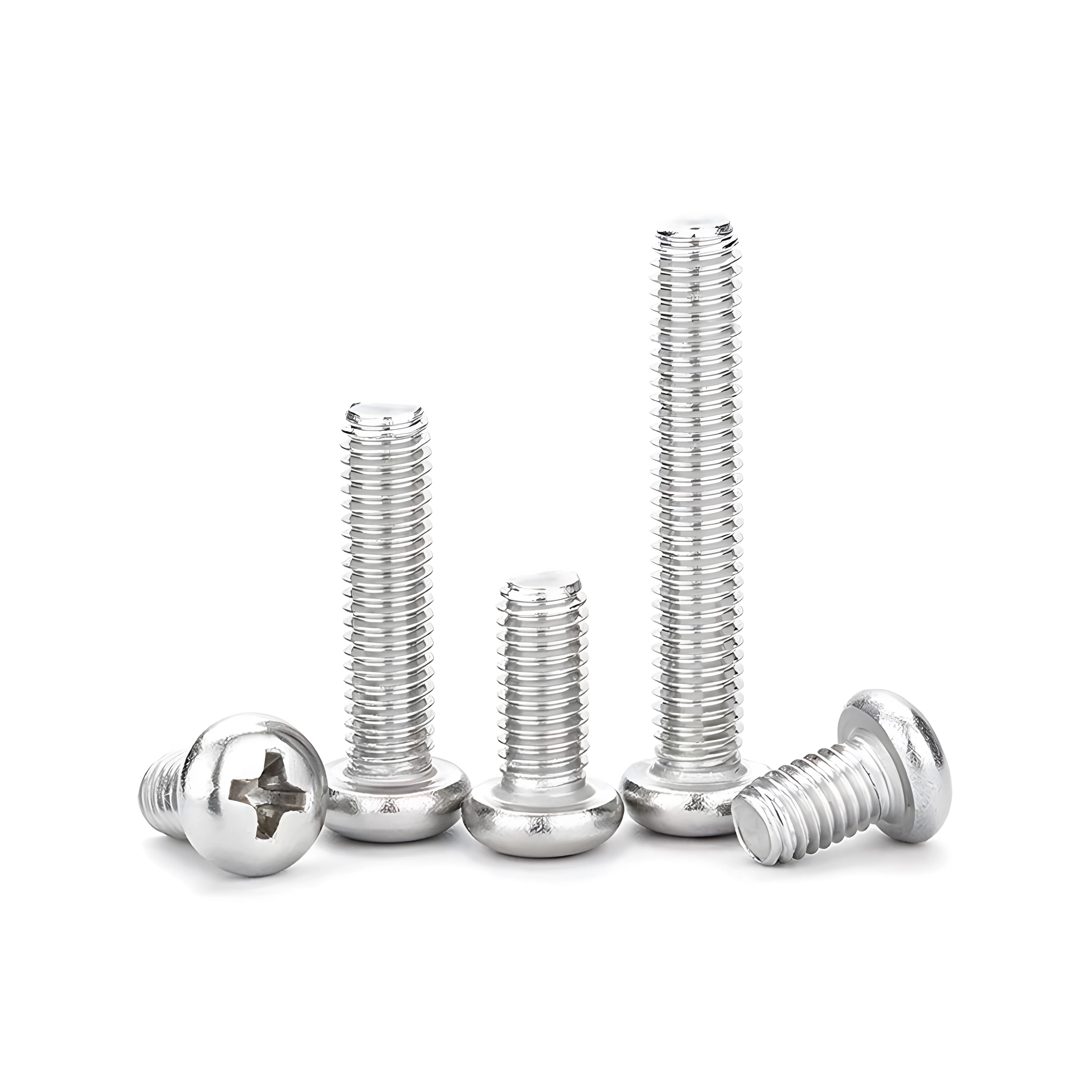 5-50pcs M2 M2.5 M3 M4 M5 M6 M8 stainless steel iron plating round head, Phillips screw bolt length 3-100mm