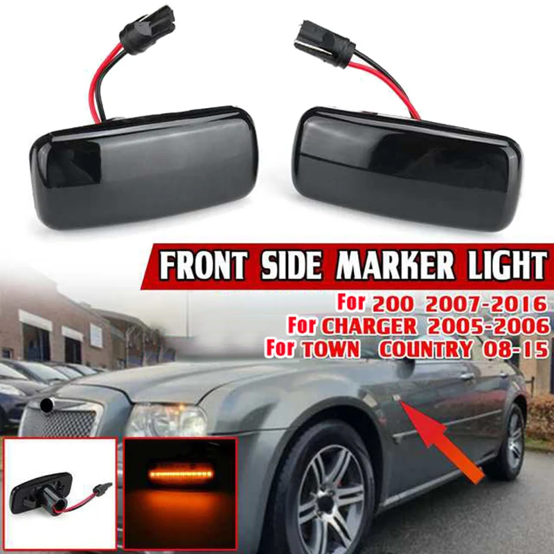 For Chrysler 200 300C Sebring Dodge Caliber Nitro Lancia Jeep Compass Car LED Side Marker Light Turn Signal Light