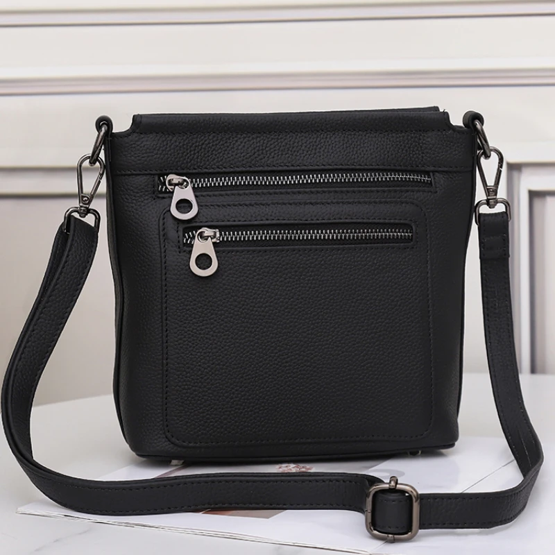 

Genuine Leather Women Crossbody Shoulder Bags 2023 Luxury Solid color Cow Leather Handbag Female Messenger Tote Sac