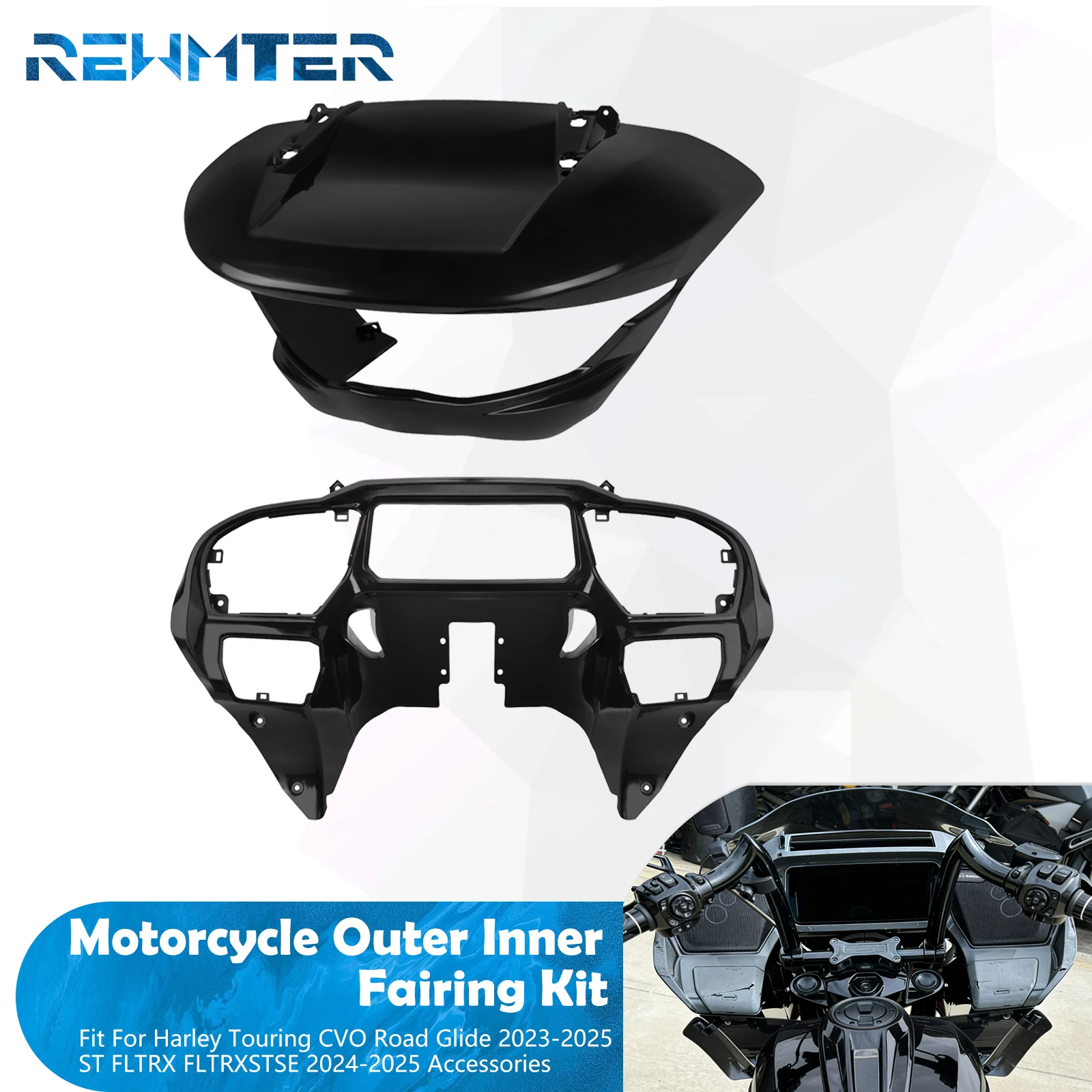 

Motorcycle Front Headlight Outer Inner Fairing Kit Instrument Frame For Harley Touring CVO Road Glide 23-25 FLTRXSTSE 2024-2025