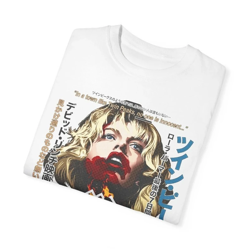 Twin Peaks Fire Walk With Me, T-Shirt im japanischen Filmplakat-Stil, David Lynch T-Shirt, Laura Palmer Retro 90er-Film-T-Shirt. – Detail 3