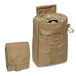 Bolsa de basura de poliéster 1000D MOLLE para revistas, bolsa de almacenamiento EDC de reciclaje con cordón, bolsillo colgante plegable para la cintura al aire libre